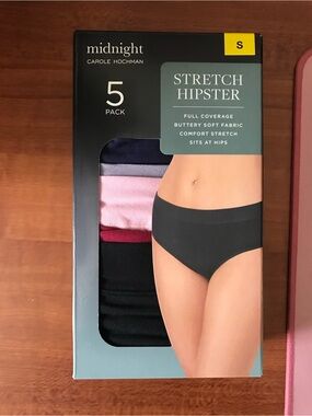 midnight by Carole Hochman Stretch Hipster 5-Pack - Black, Pink, Purple, Red